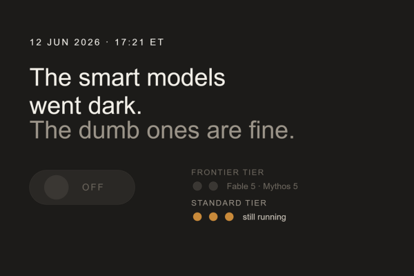 The government switched off the smart models. The dumber ones are fine.
